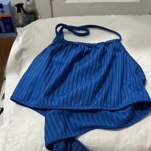 Blue Strappy Crop Top